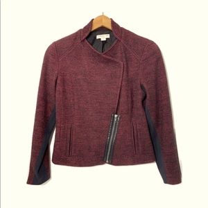 Coldwater Creek plus size maroon Moto Jacket blazer coat  18W
